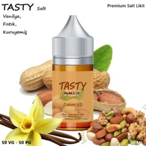 TASTY Zıkkım V3 Salt Likit (Vanilya,Fıstık,Kuruyemiş)