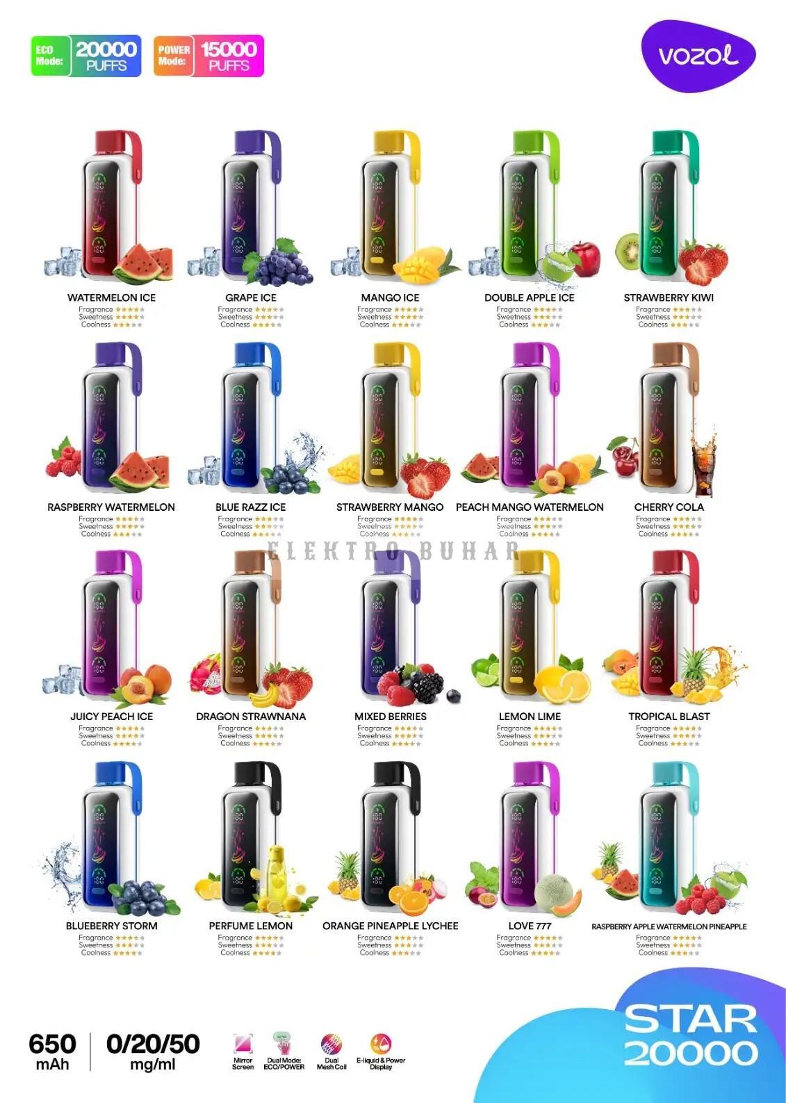 Vozol Star 20000 STRAWBERRY MANGO - Görsel 2