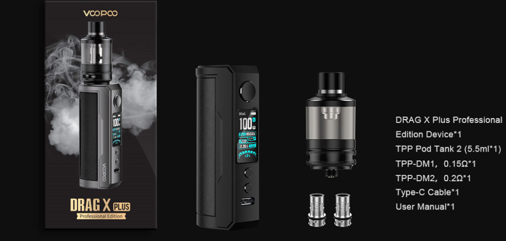 VooPoo Drag X Plus Professional Pod Kutu İçeriği