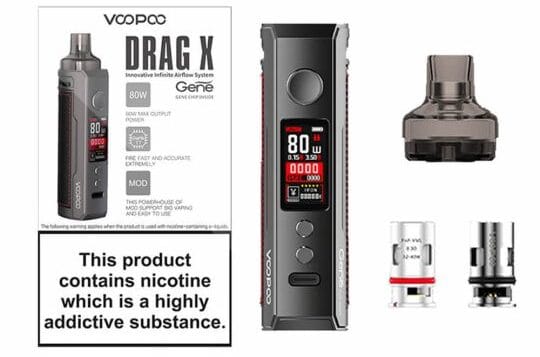 Voopoo Drag X Tanıtım Kutu İçeriği, Voopoo DragX Tanıtım Kutu İçeriği