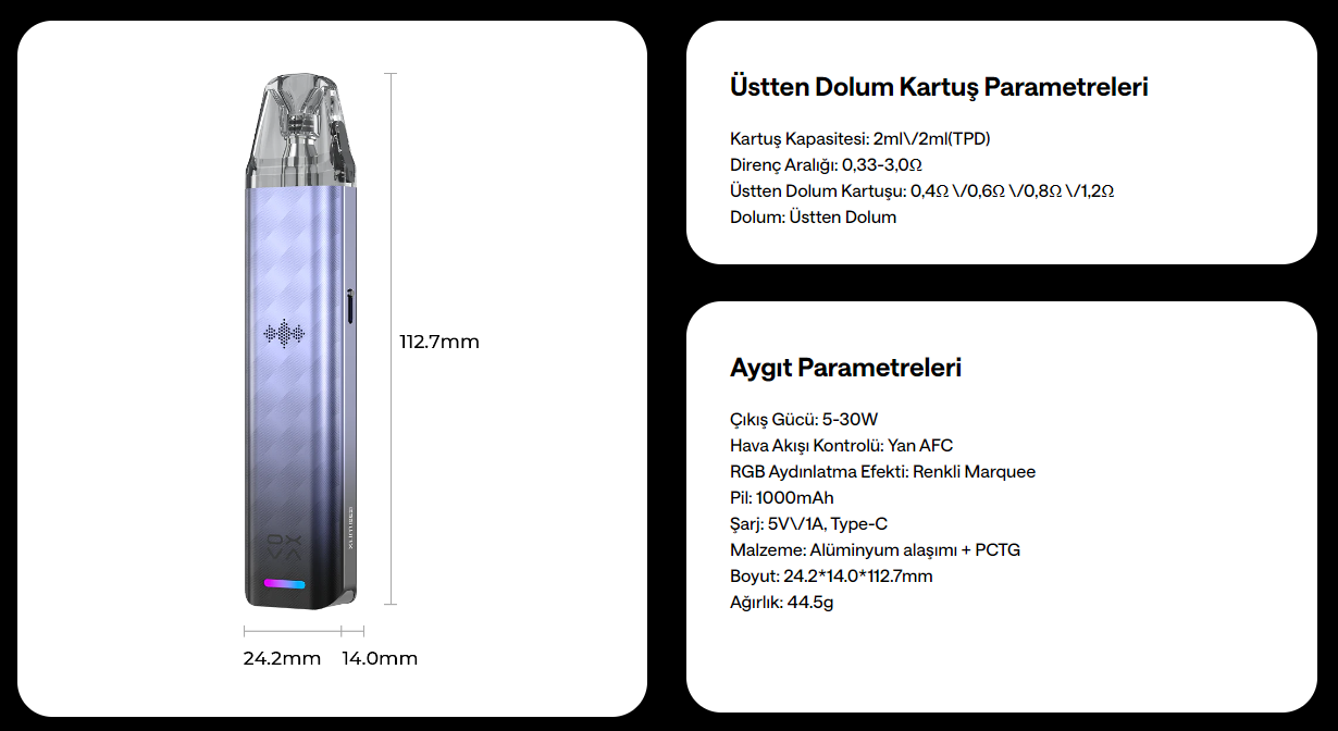 Oxva Xlim Se2 Pod Parametreleri