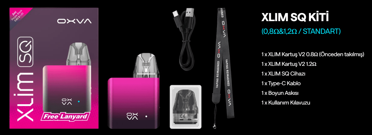 Oxva Xlim SQ Pod Kutu İçeriği