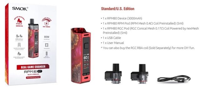 Smok Rpm 80 Pod Kit Fluid Gold
