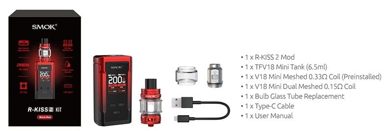 Smok R Kiss 2 Kit Kutu İçeriği