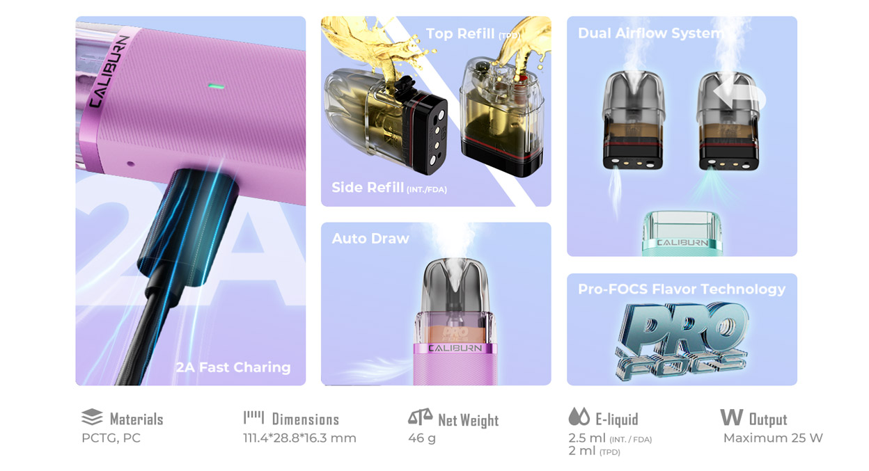 Uwell Caliburn G3 Lite Parametreleri