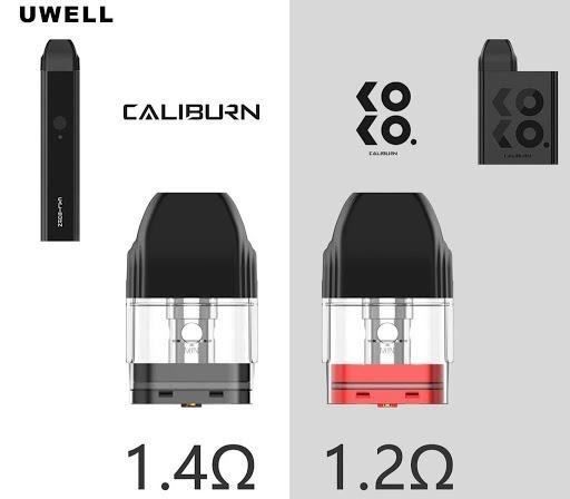 Uwell Caliburn Koko 1.2 ohm ve Caliburn 1.4 ohm Kartuş Karşılaştırma
