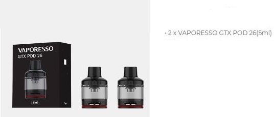 Vaporesso GTX Pod 26 Kutu İçeriği