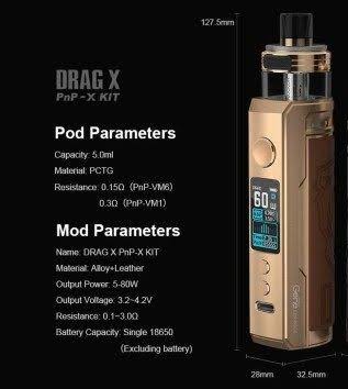Voopoo Drag X Pnp X Kit 80W Parametreleri