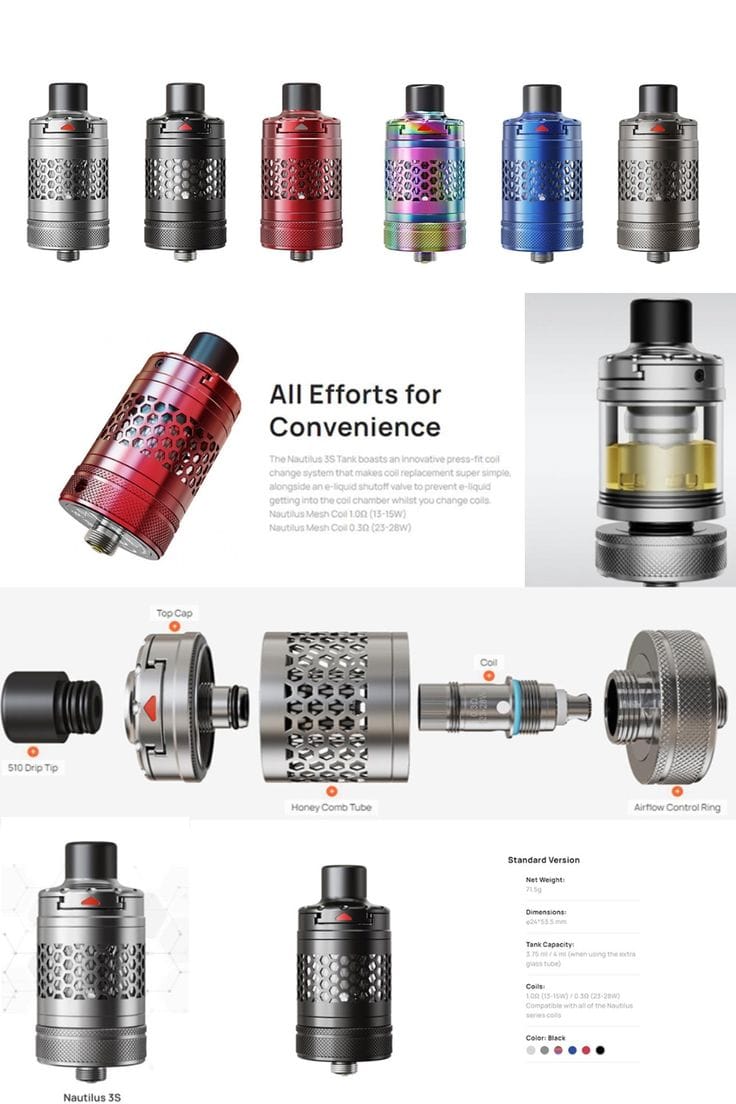 Aspire Nautilus 3s Atomizer Parametreleri