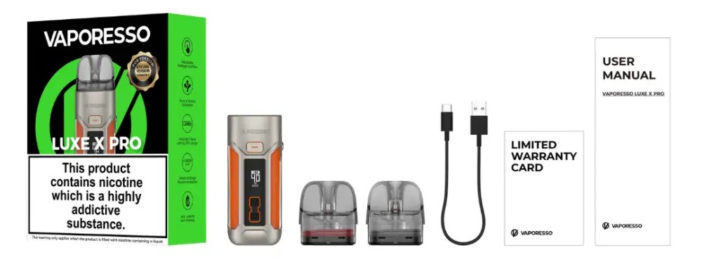 Vaporesso Lüxe X Pro Kutu İçeriği, Vaporesso LüxeX Pro Kutu İçeriği