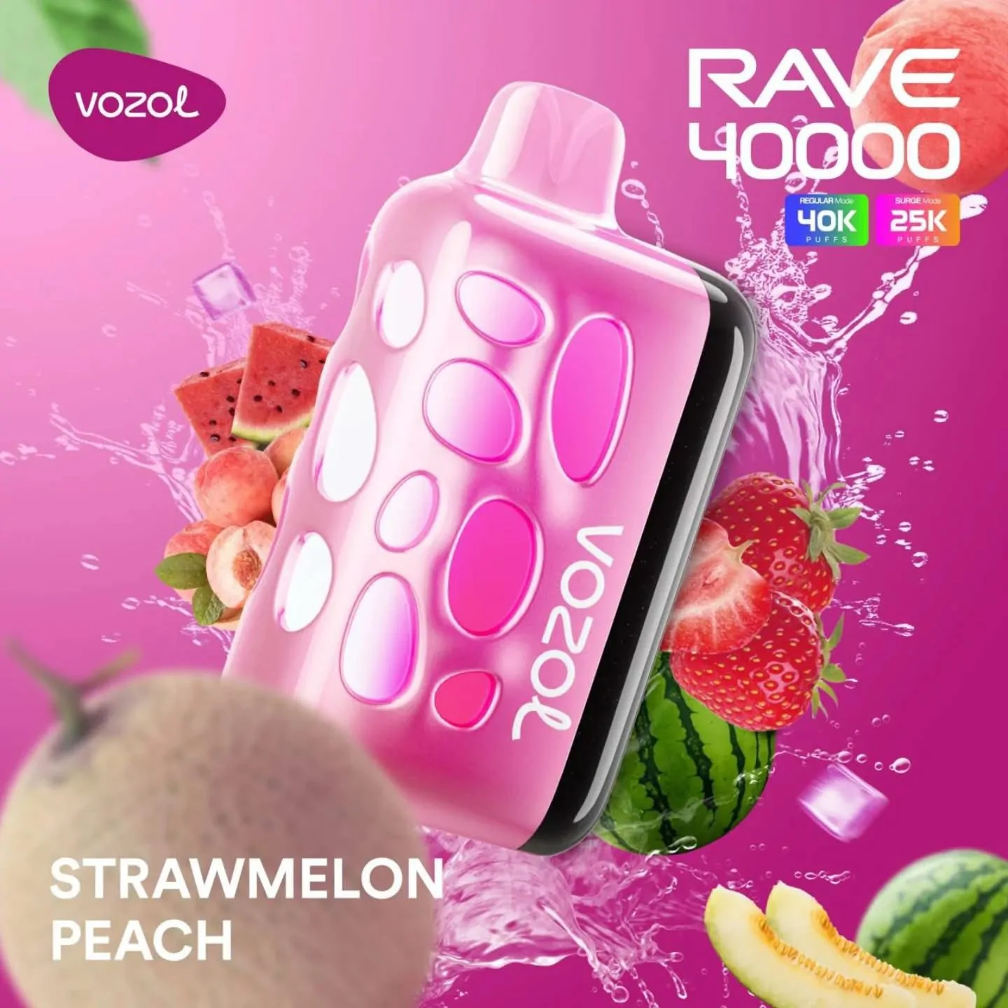 Vozol Rave 40000 Strawmelon Peach