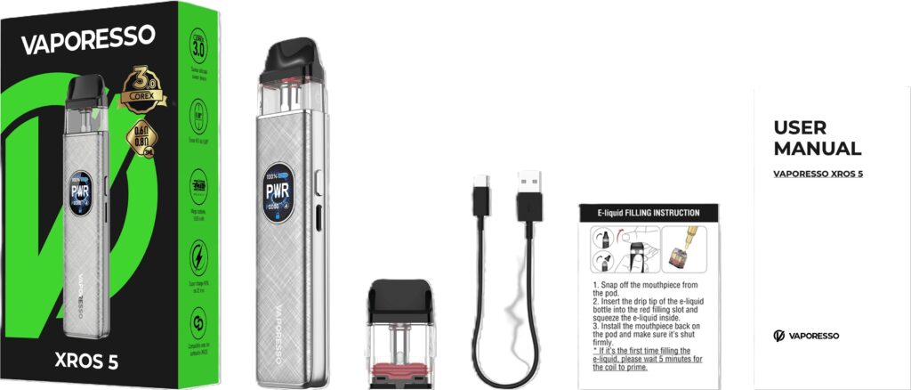 Vaporesso Xros 5 Kutu İçeriği