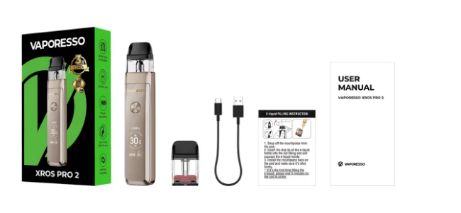 Vaporesso Xros Pro 2 Kutu İçeriği, Vaporesso Xros Pro2 Kutu İçeriği