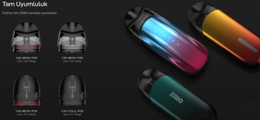 Vaporesso Zero 2 Top Filling Uyumlu Yedek Kartuşlar