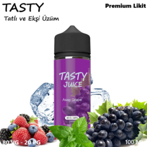 Tasty Asap Grape Likit 100ml (Buz,Üzüm,Mentol,Orman Meyvesi)