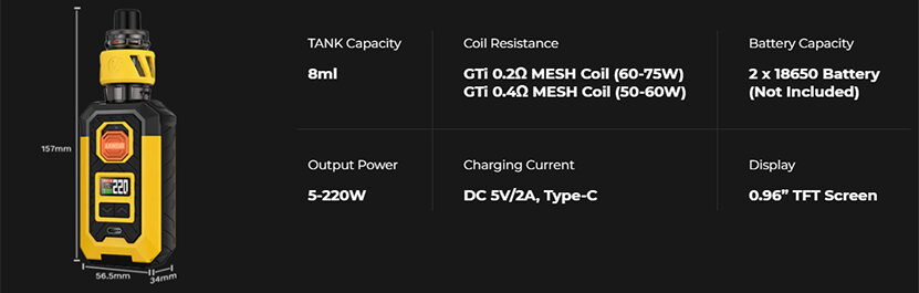 Vaporesso Armour Max Parametreleri