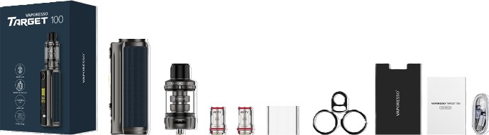Vaporesso Target 100 Kit Kutu İçeriği, Vaporesso Target100 Kit Kutu İçeriği