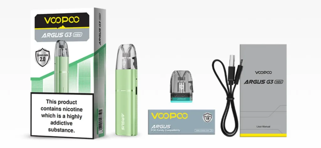 Voopoo Argus G3 Mini Kutu İçeriği