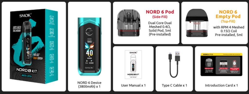 Smok Nord 6 Kit Kutu İçeriği