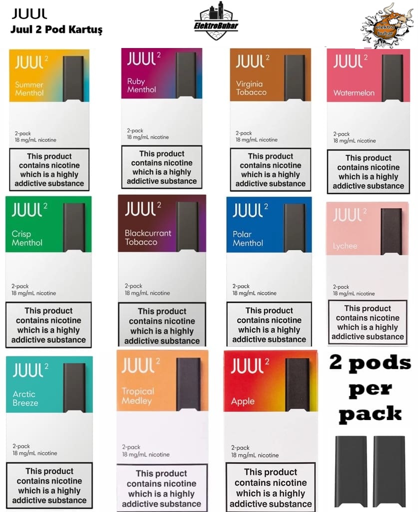 Juul 2 Pod Kartuş Crisp Menthol, Juul 2 Pod Kartuş Aroma Çeşitleri, Juul2 Pod Kartuş Aroma Çeşitleri