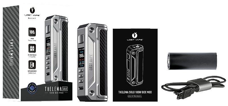 Lost Vape Thelema Solo Mod Kutu İçeriği, LostVape Thelema Solo Mod Kutu İçeriği
