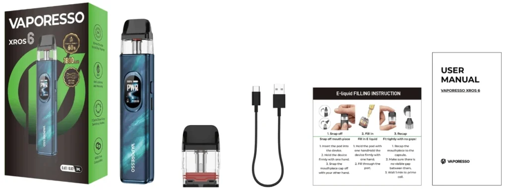 Vaporesso Xros 6 Pod Kutu İçeriği