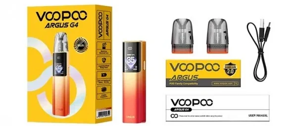 Voopoo Argus G4 Kutu İçeriği, Voopoo Argus G4 Paket İçeriği