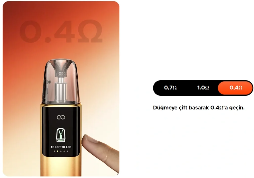 Voopoo Argus Multi Ohm Kartuş Özellikleri 0.4 ohm