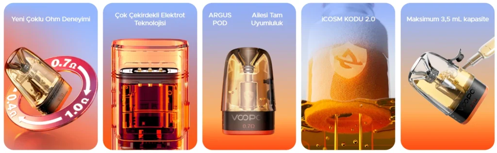 Voopoo Argus Multi Ohm Kartuş Özellikleri, Voopoo Argus Multi Ohm Kartuş Özellikleri Satın Al