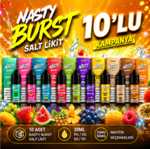 Nasty Burst Salt Likit 10 lu Paket