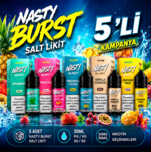 Nasty Burst Salt Likit 5 li Paket